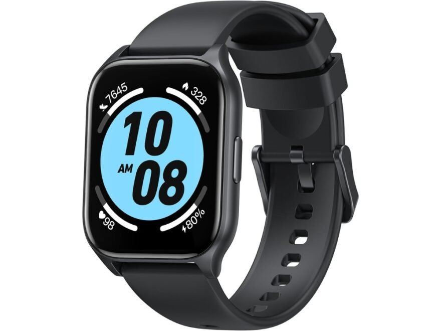 Relógio Inteligente Tranya ES10 na cor preta, com a imensa tela HD de 1,83 polegadas.